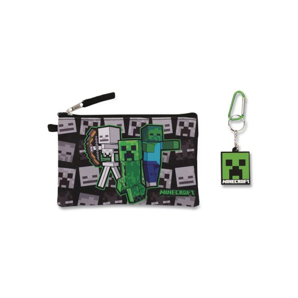 Minecraft 5-Piece Backpack Set, Green/Gray/Black. Picture 8