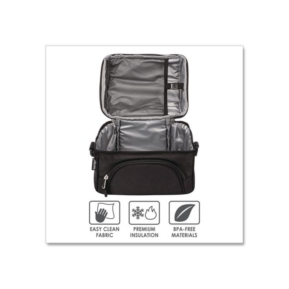 Deluxe Insulated Lunch Bag, 8" x 10" x 7.5", Carbon Black. Picture 3