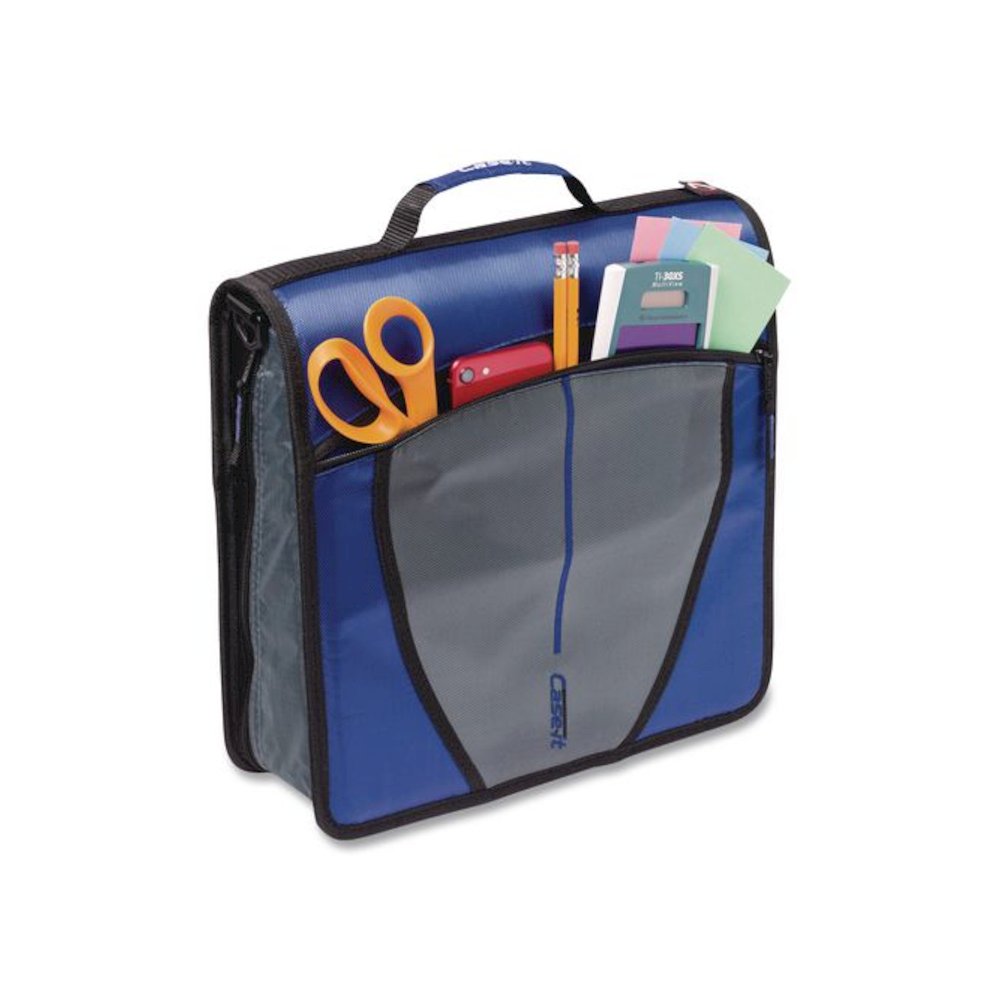 Mighty Zip Tab Binder, 3 Rings, 3" Capacity, 11 x 8.5, Blue. Picture 4