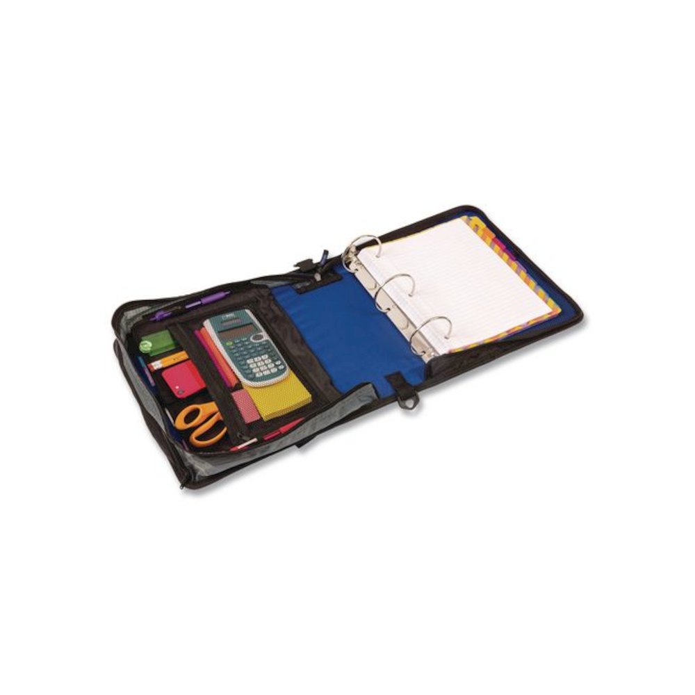 Mighty Zip Tab Binder, 3 Rings, 3" Capacity, 11 x 8.5, Blue. Picture 5