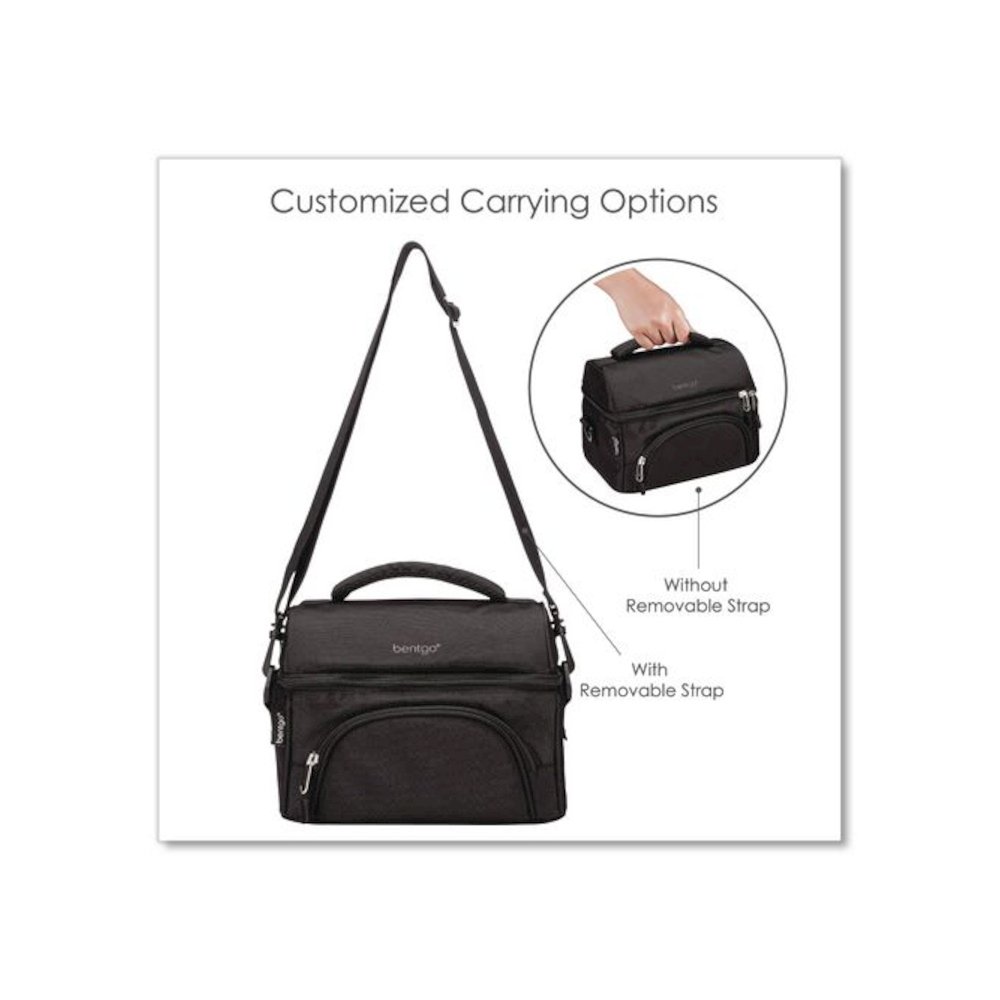 Deluxe Insulated Lunch Bag, 8" x 10" x 7.5", Carbon Black. Picture 6