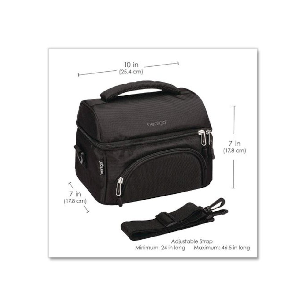 Deluxe Insulated Lunch Bag, 8" x 10" x 7.5", Carbon Black. Picture 7