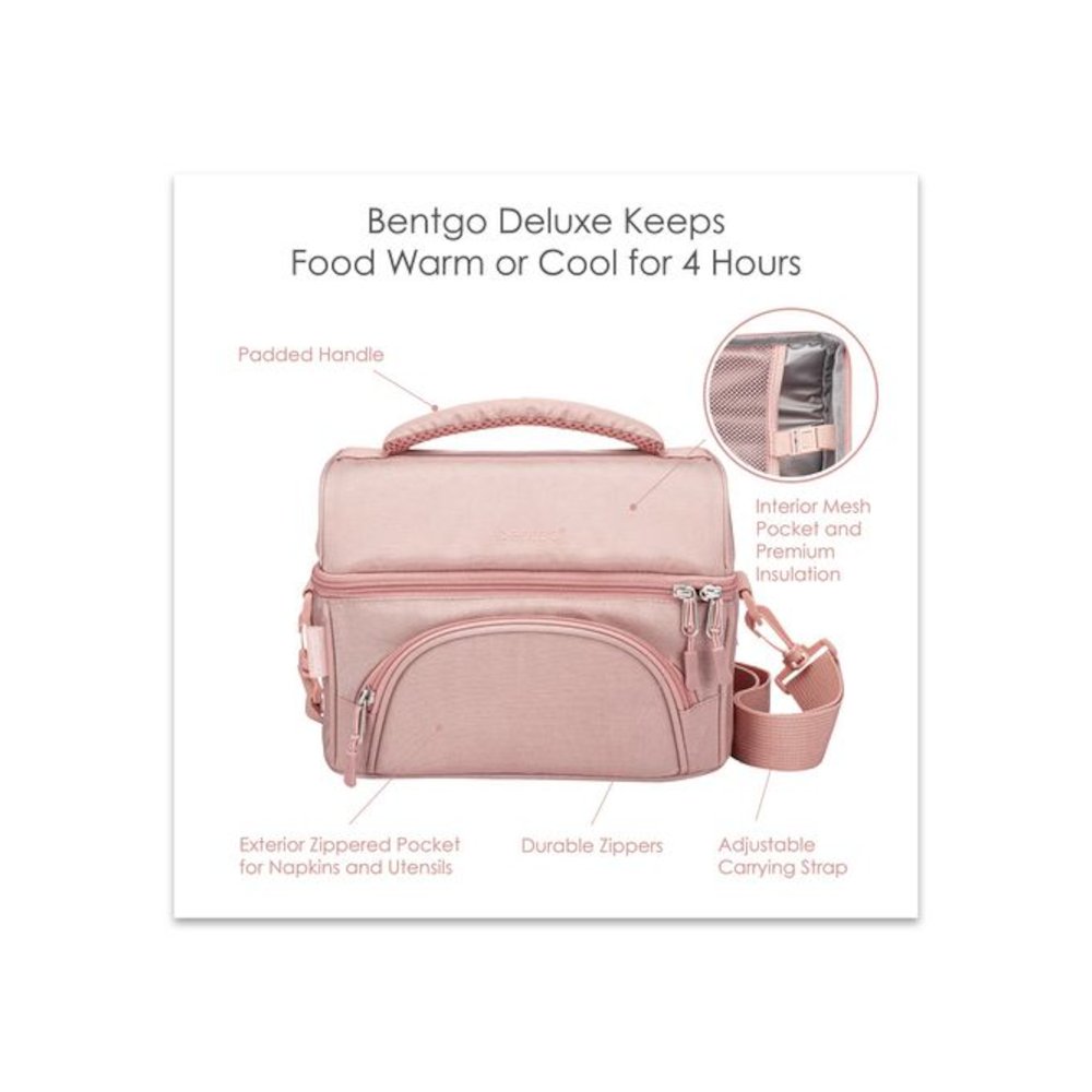 Deluxe Insulated Lunch Bag, 8" x 10" x 7.5", Blush Pink. Picture 5