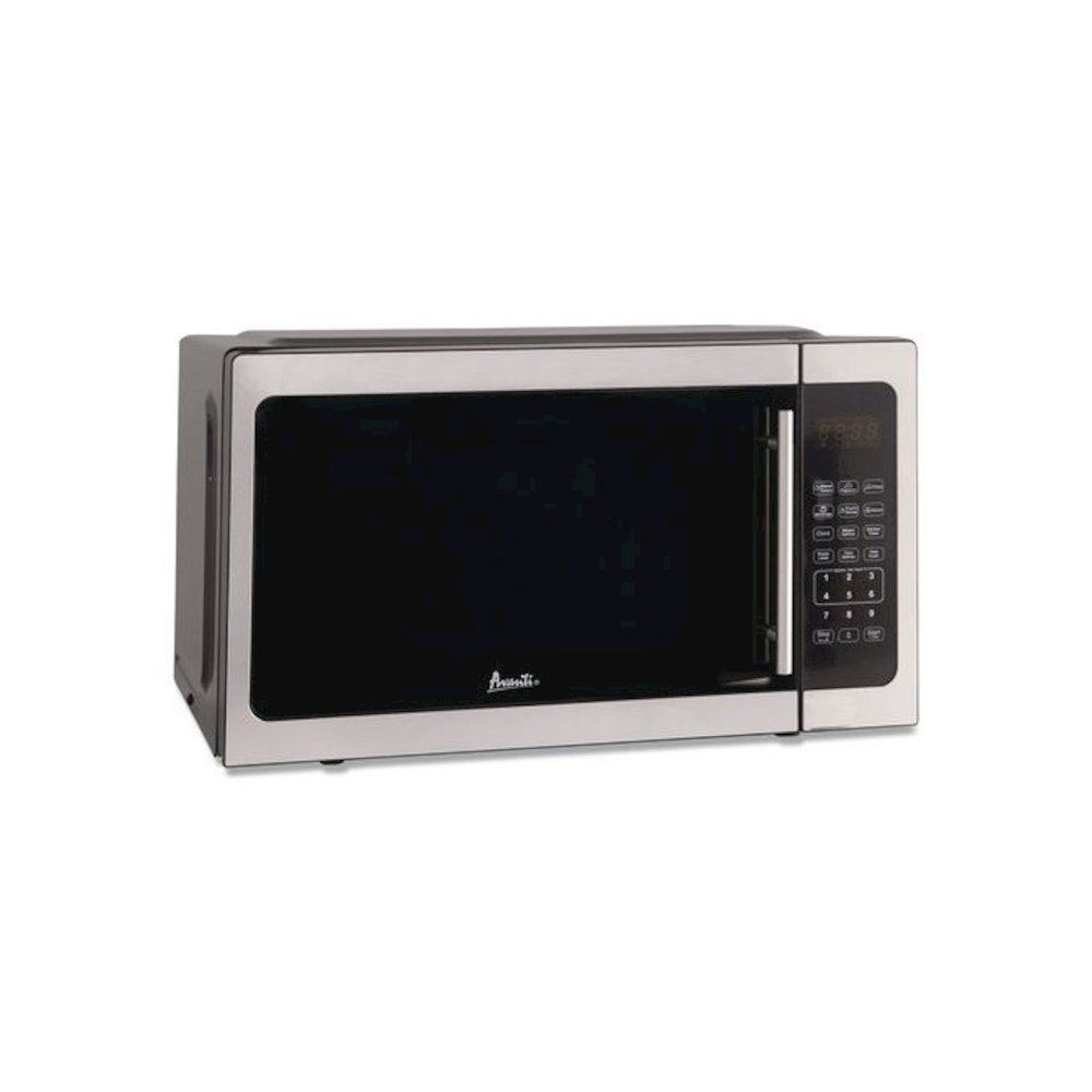 1.5 cu ft Countertop Microwave, 1,000 W, Stainless Steel/Black. Picture 1