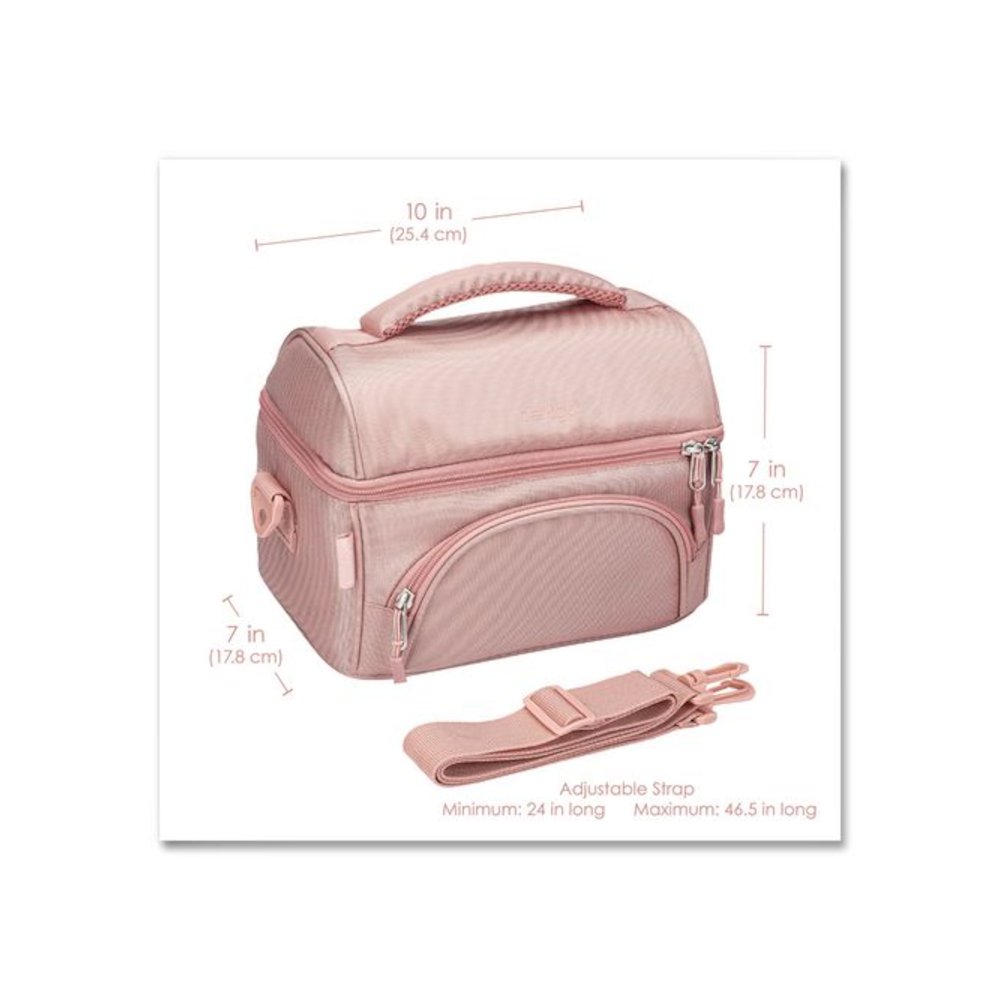 Deluxe Insulated Lunch Bag, 8" x 10" x 7.5", Blush Pink. Picture 7