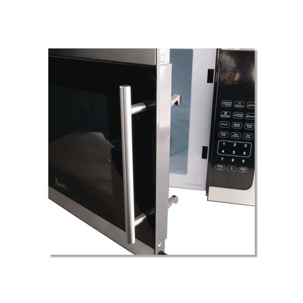 1.5 cu ft Countertop Microwave, 1,000 W, Stainless Steel/Black. Picture 5
