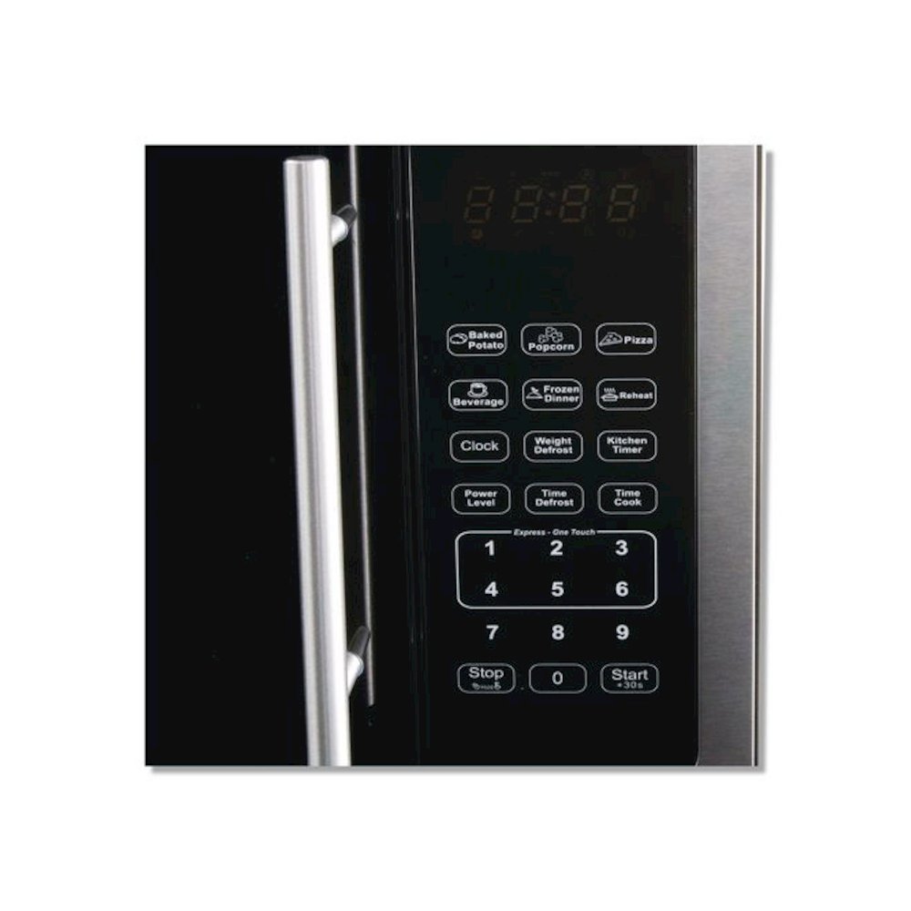 1.5 cu ft Countertop Microwave, 1,000 W, Stainless Steel/Black. Picture 4
