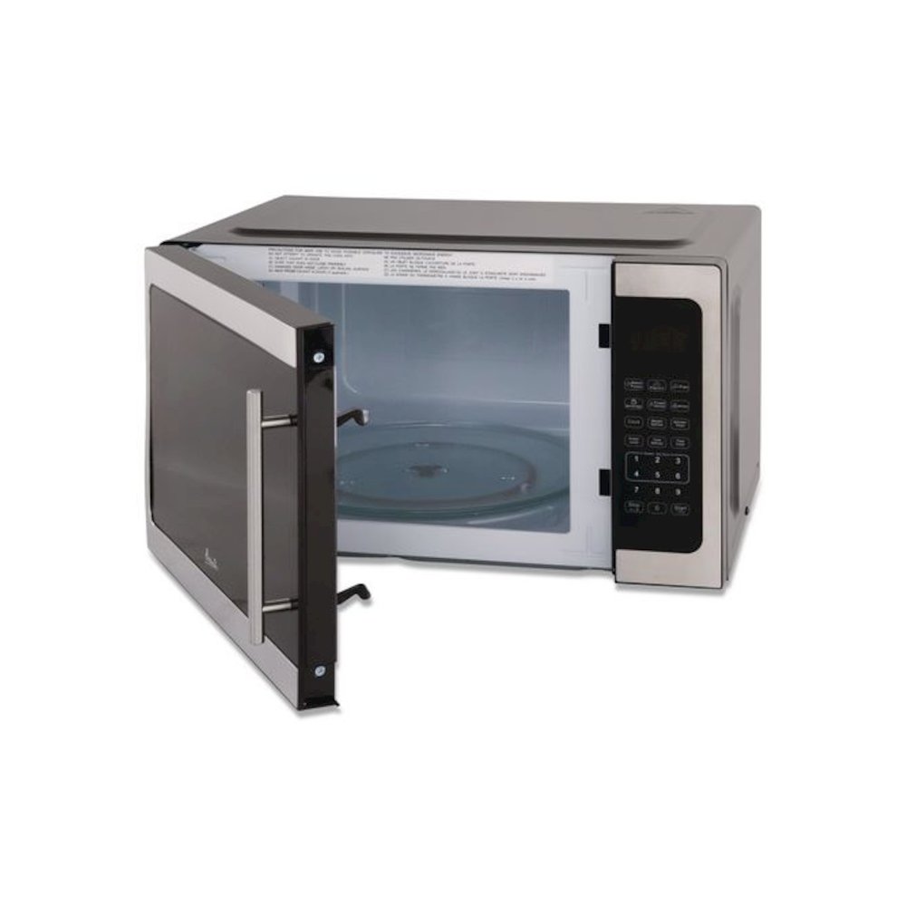 1.5 cu ft Countertop Microwave, 1,000 W, Stainless Steel/Black. Picture 3