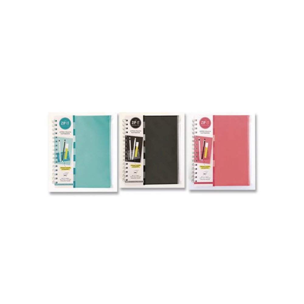 Zip-It Ideal Notebook, 1-Subject, Medium/College Rule, Randomly Assorted Cover Colors, (120) 8.5 x 6.8 Sheets. Picture 1