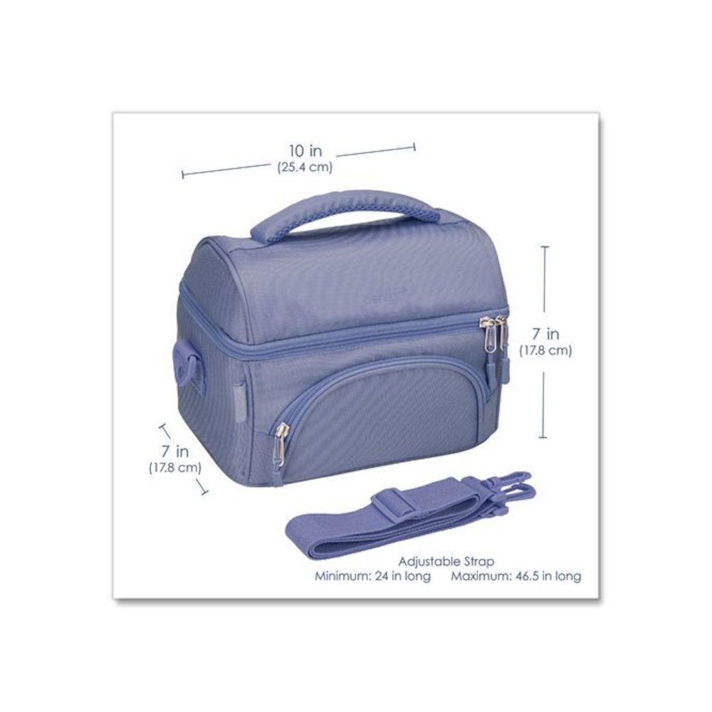 Deluxe Insulated Lunch Bag, 8" x 10" x 7.5", Slate Blue. Picture 7