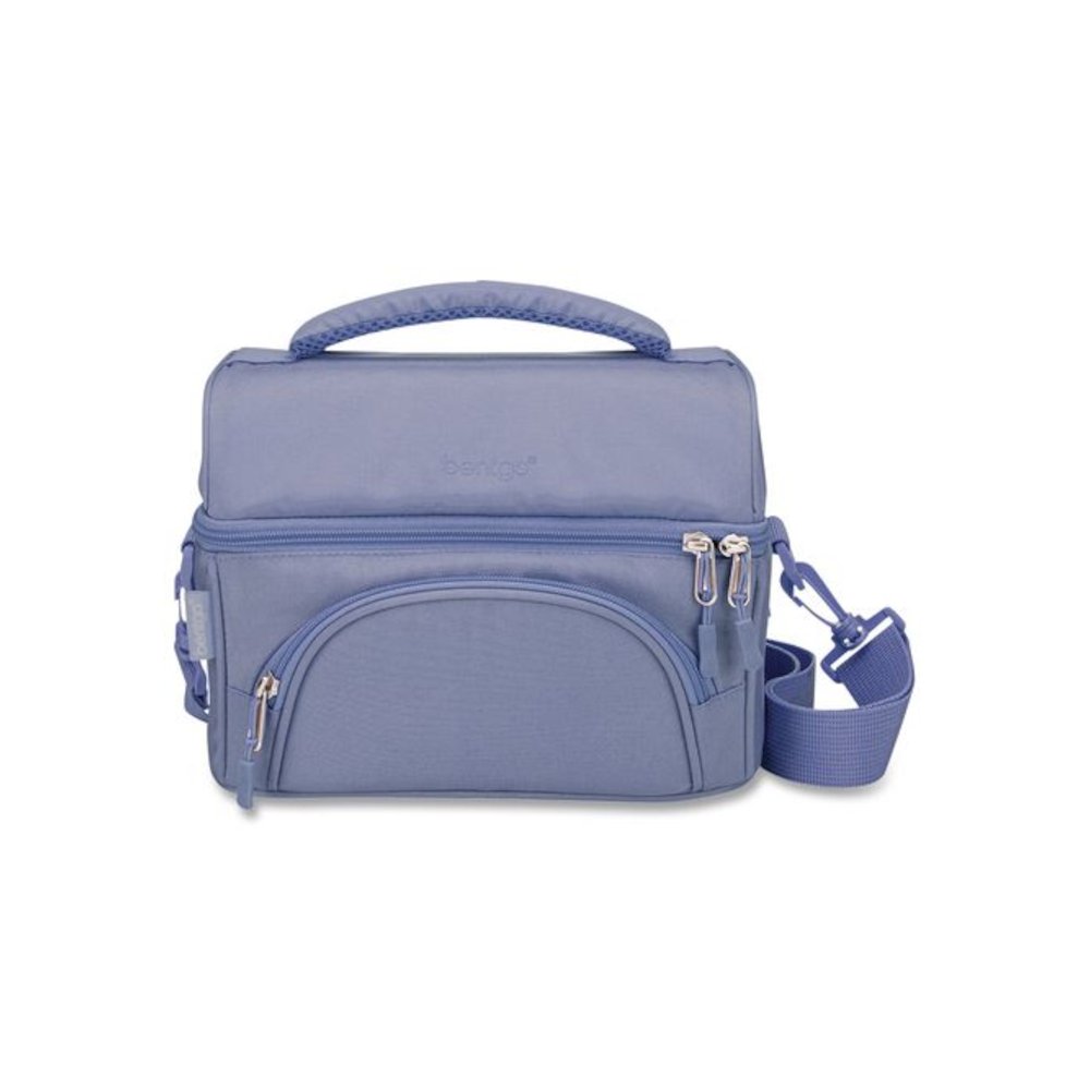 Deluxe Insulated Lunch Bag, 8" x 10" x 7.5", Slate Blue. Picture 1