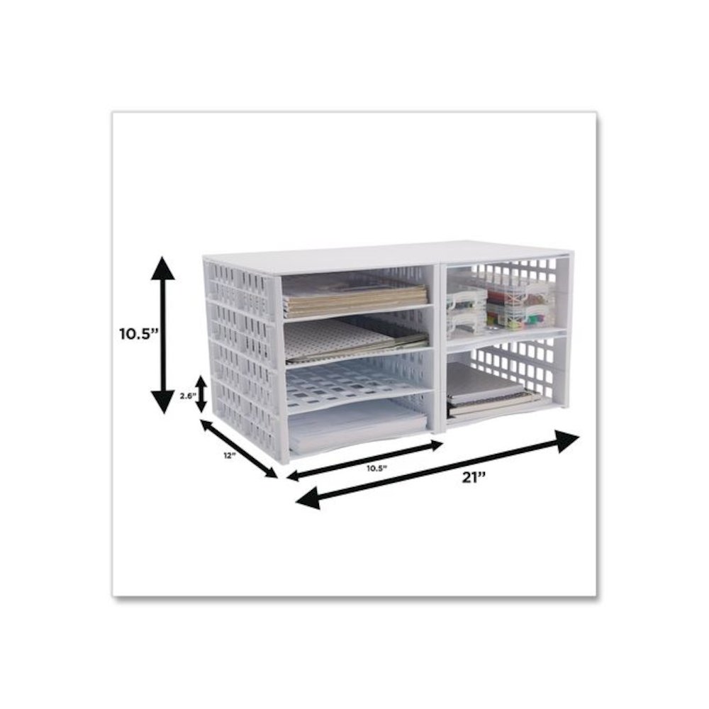 Literature Organizer, 8 Sections, 21 x 12.25, White. Picture 2