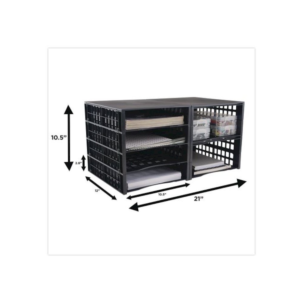 Literature Organizer, 8 Sections, 21 x 12.25, Black. Picture 2