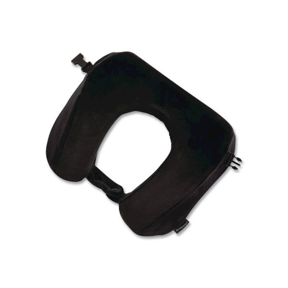 Memory Foam Fleece Travel Pillow, One Size Fits Most, 9.84 x 4.1 x 9, Black. Picture 2
