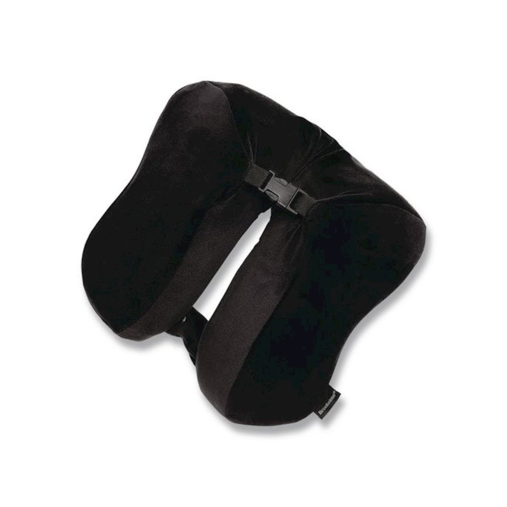 Memory Foam Fleece Travel Pillow, One Size Fits Most, 9.84 x 4.1 x 9, Black. Picture 3