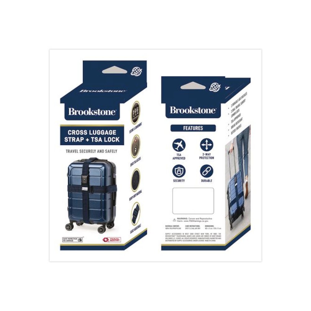 Cross Luggage Strap and TSA Combination Lock, Blue. Picture 3