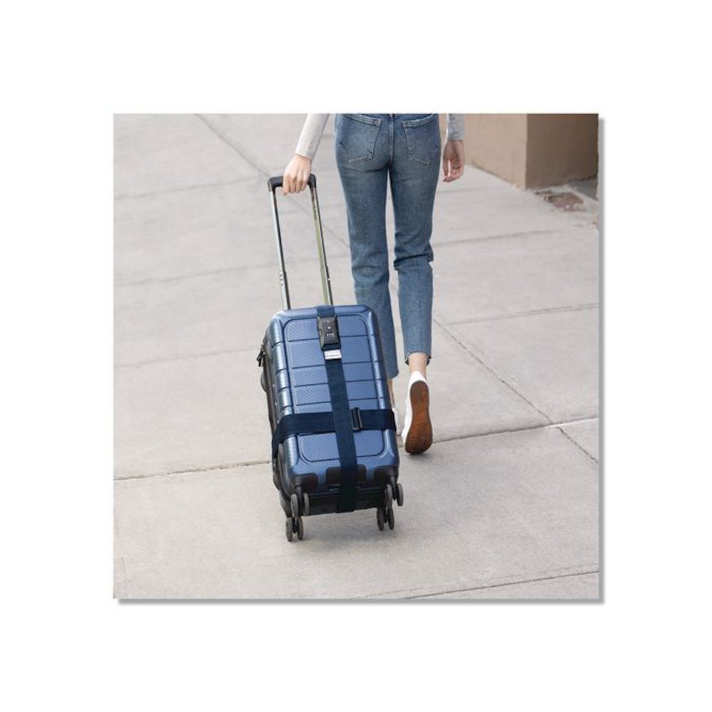 Cross Luggage Strap and TSA Combination Lock, Blue. Picture 6