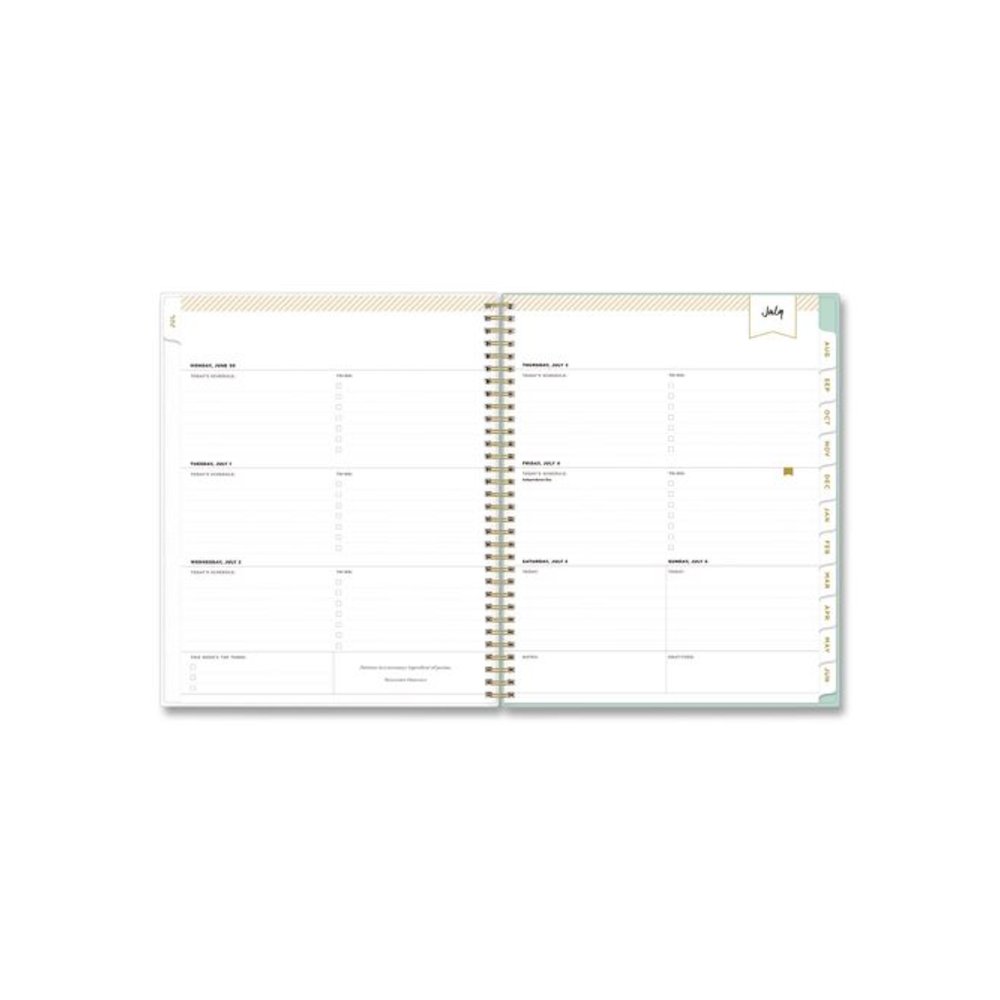 Day Designer Secret Garden Mint Academic Weekly/Monthly Twin-Wire Notes Planner, 11 x 8.5, 12-Month: July 2025 to June 2026. Picture 2