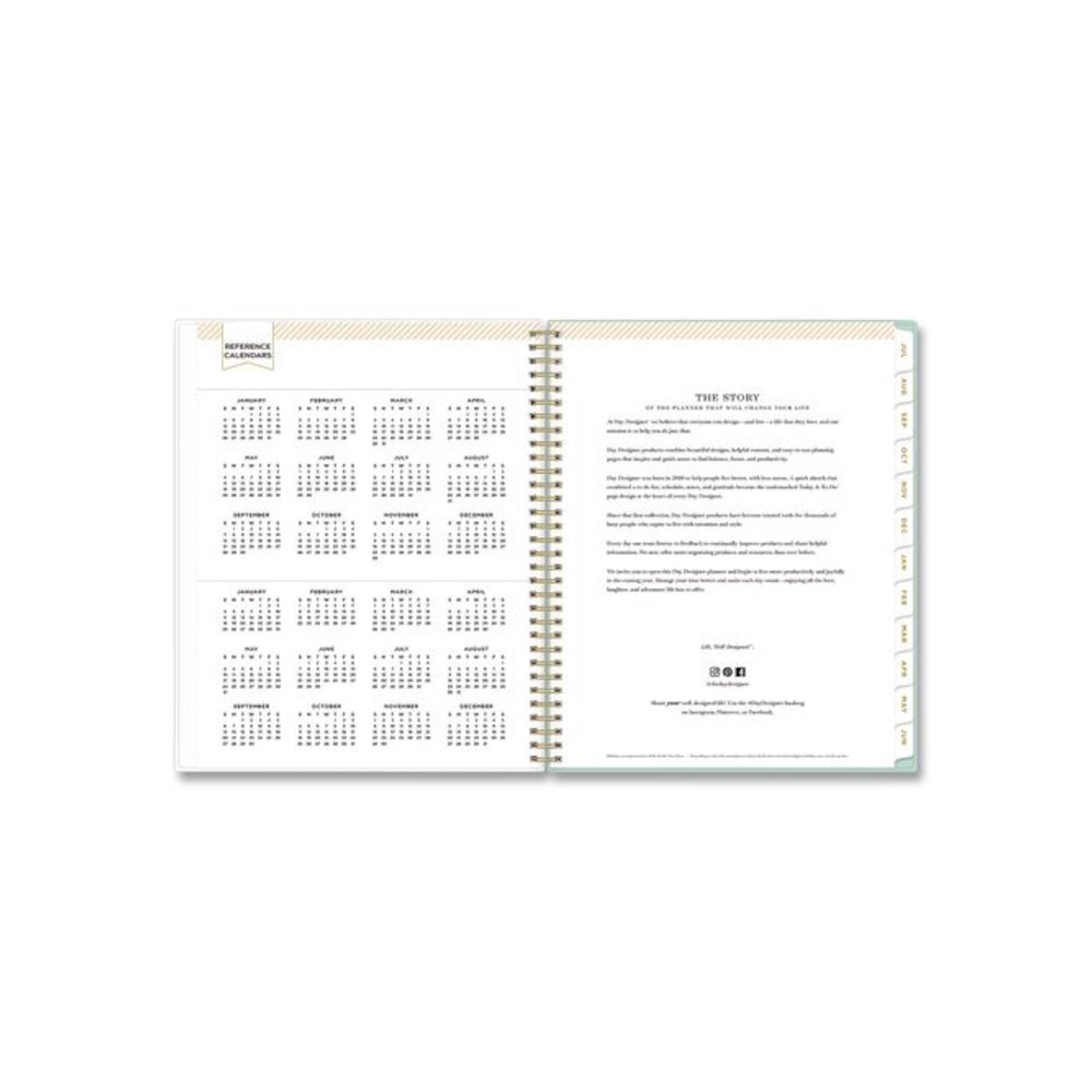 Day Designer Secret Garden Mint Academic Weekly/Monthly Twin-Wire Notes Planner, 11 x 8.5, 12-Month: July 2025 to June 2026. Picture 5