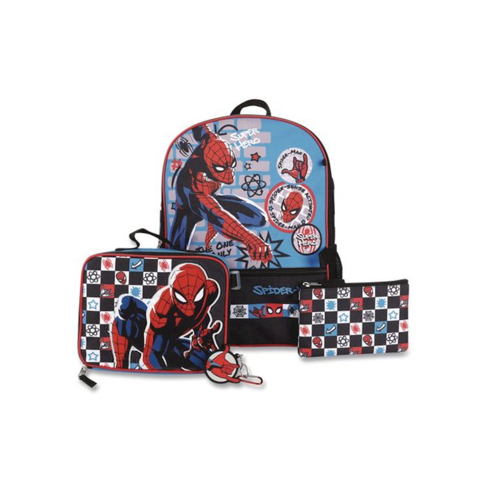 Spiderman Kids 5-Piece Backpack Set, 16", Multicolor. Picture 2