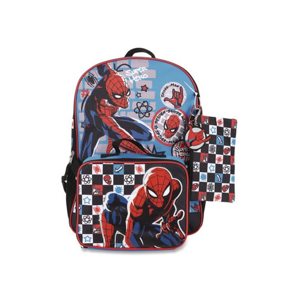 Spiderman Kids 5-Piece Backpack Set, 16", Multicolor. Picture 1