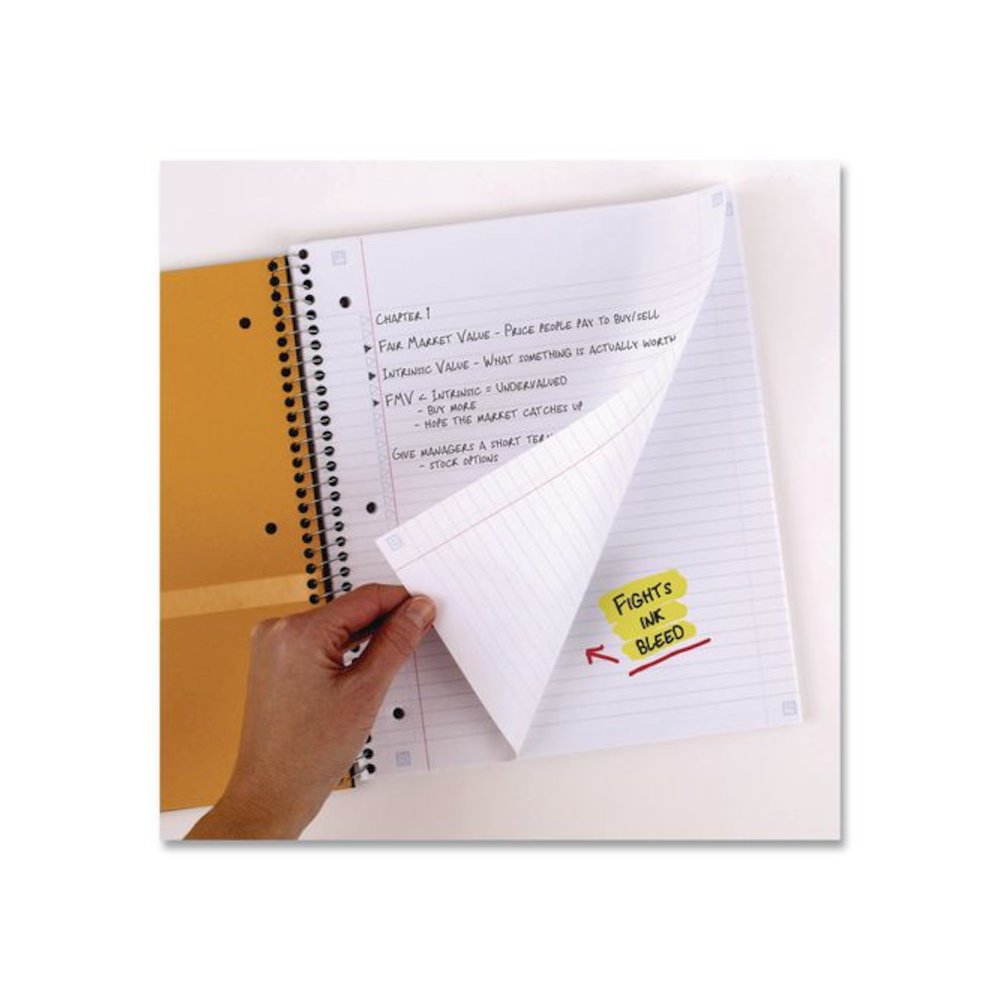 Wirebound Notebook, 5-Subject, Medium/College Rule, Fire Red Cover, (200) 11 x 8.5 Sheets. Picture 3