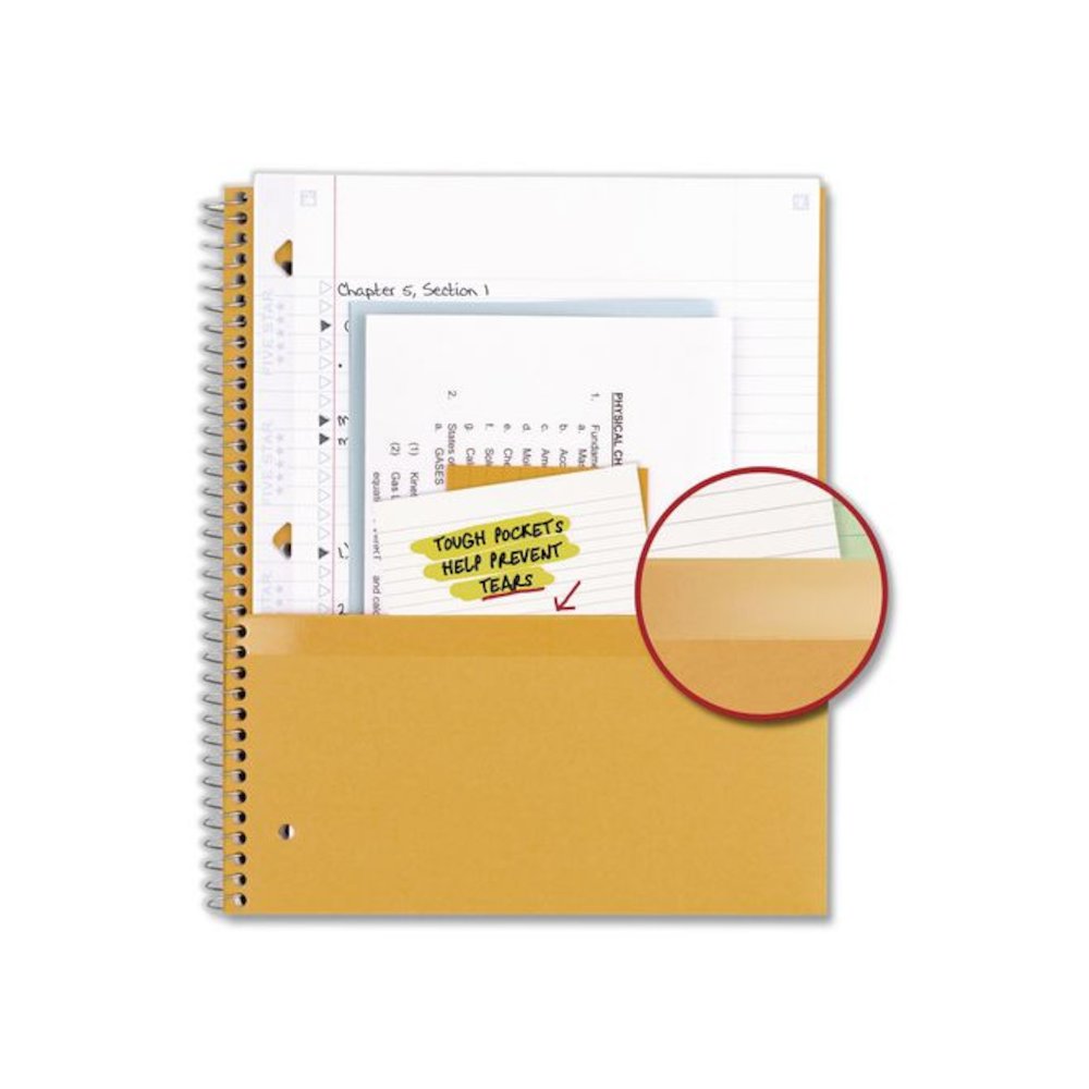 Wirebound Notebook, 5-Subject, Medium/College Rule, Fire Red Cover, (200) 11 x 8.5 Sheets. Picture 4