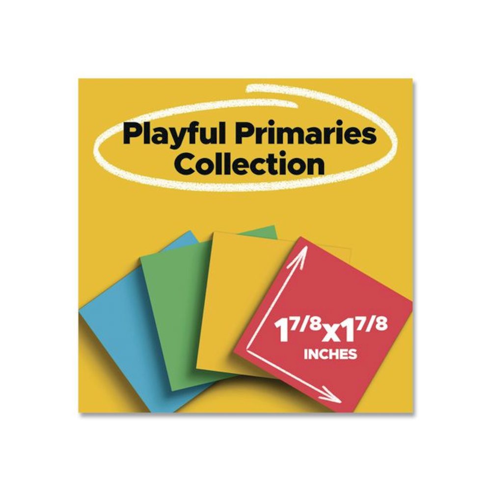Pads in Playful Primary Collection Colors, 1.88" x 1.88", Assorted Colors, 90 Sheets/Pad, 18 Pads/Pack. Picture 2