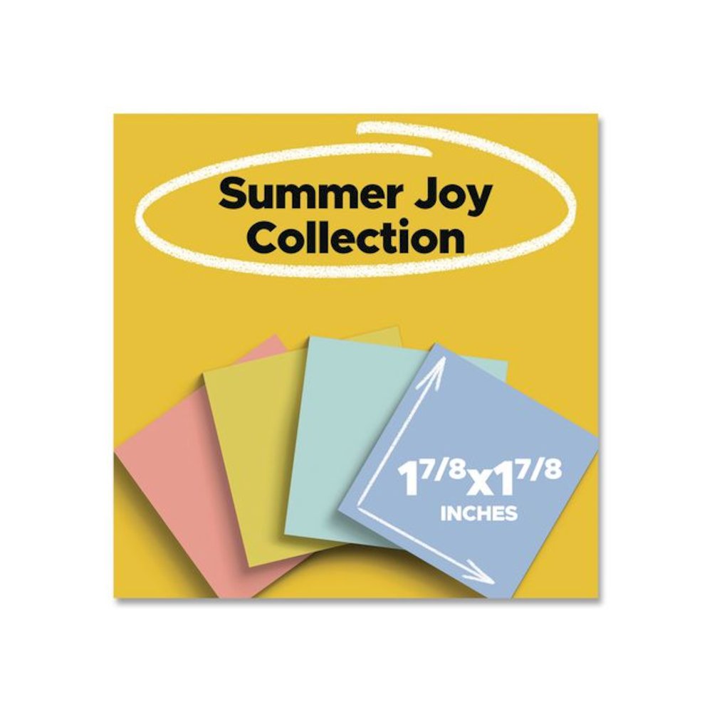 Note Pads in Summer Joy Collection Colors, 1.88" x 1.88", Assorted Colors, 90 Sheets/Pad, 18 Pads/Pack. Picture 2
