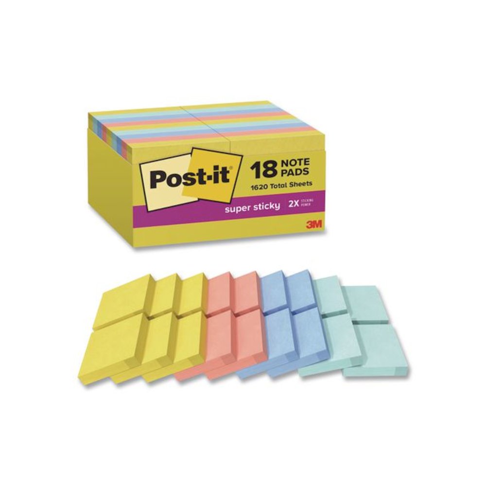 Note Pads in Summer Joy Collection Colors, 1.88" x 1.88", Assorted Colors, 90 Sheets/Pad, 18 Pads/Pack. Picture 1
