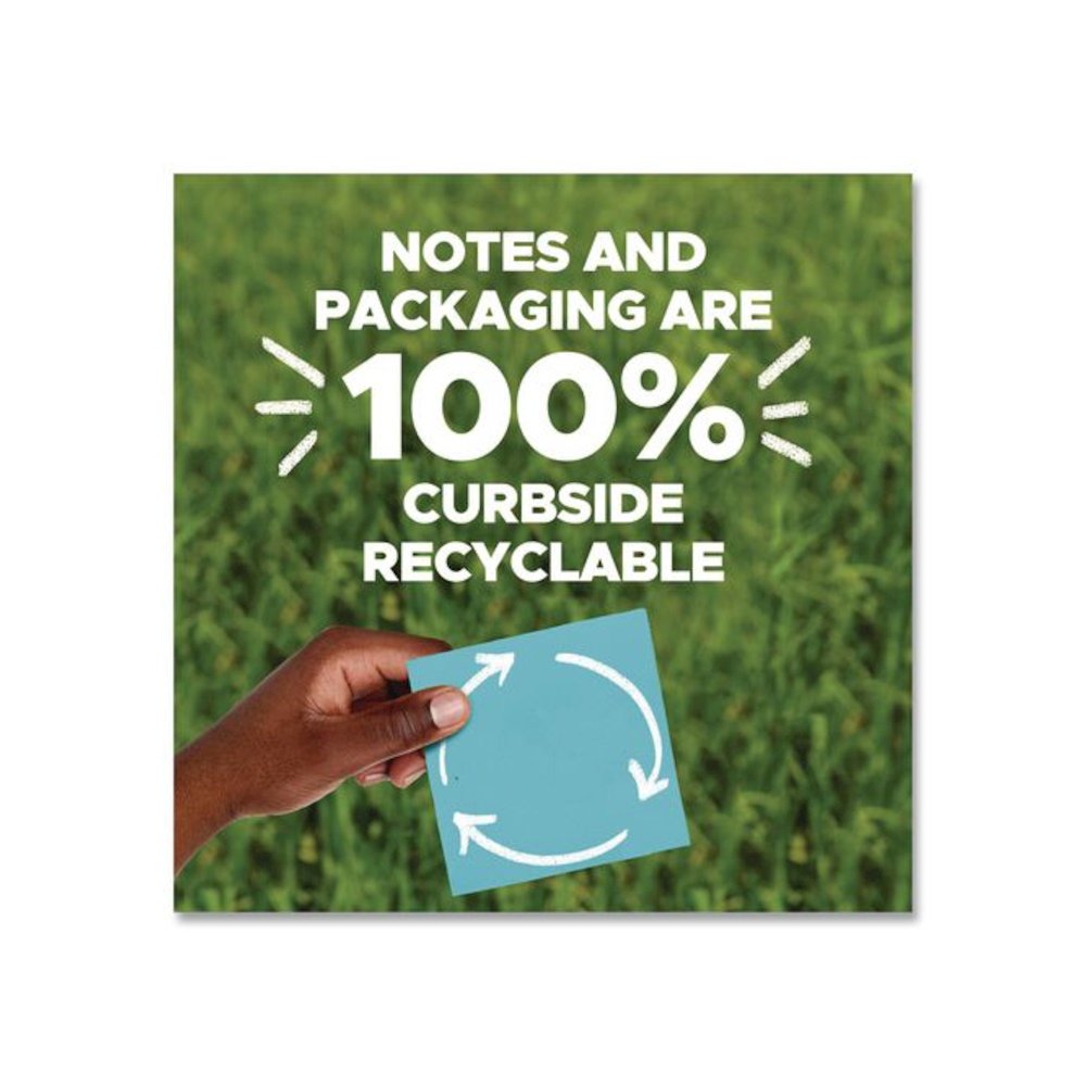 Recycled Notes in Wanderlust Pastels Collection Colors, 1.88" x 1.88", Assorted Colors, 70 Sheets/Pad, 18 Pads/Pack. Picture 7