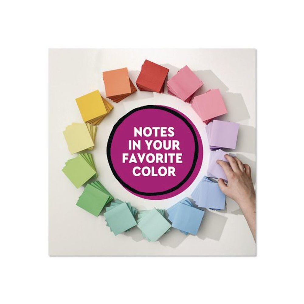 Pads in Energy Boost Colors, 3" x 3", Tropical Pink, 90 Sheets/Pad, 5 Pads/Pack. Picture 6