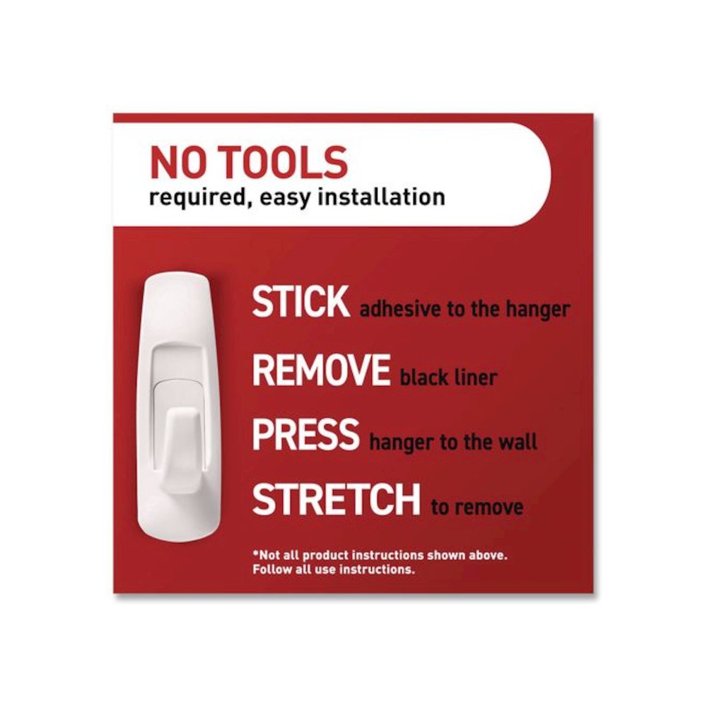 Large Utility Hooks, Plastic, White, Supports 5 lb, 6/Pack. Picture 7