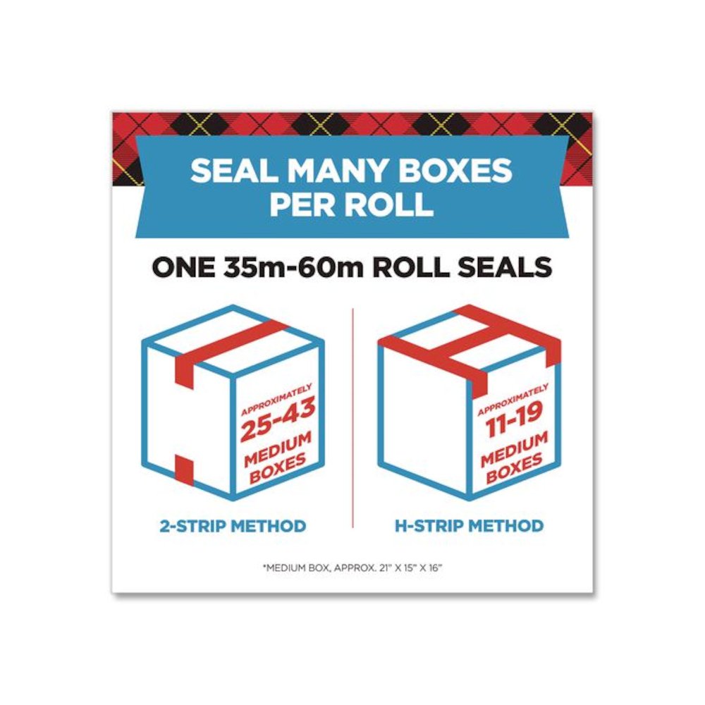 Heavy-Duty Packaging Tape with 2 Dispensers, 3"Core, 1.88" x 54.6 yds, Clear, 4 Rolls/Pack. Picture 3
