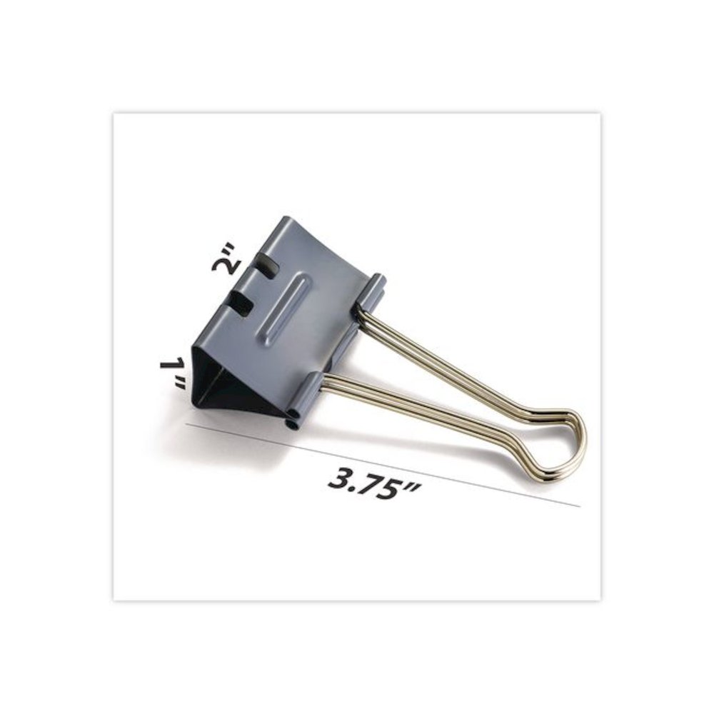 EZ Binder Clips, Large, Gray, 16/Pack. Picture 2