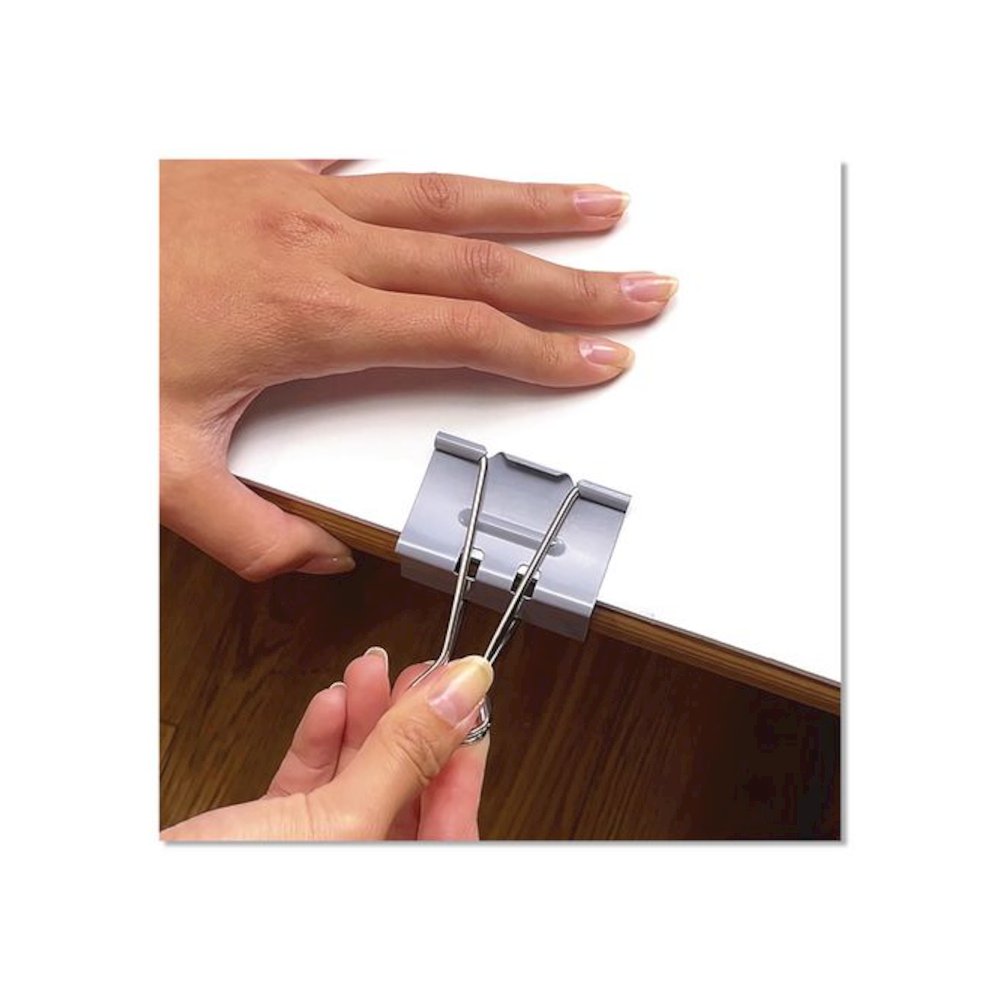 EZ Binder Clips, Large, Gray, 16/Pack. Picture 4