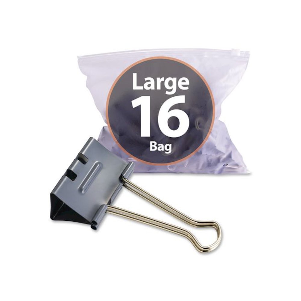 EZ Binder Clips, Large, Gray, 16/Pack. Picture 5