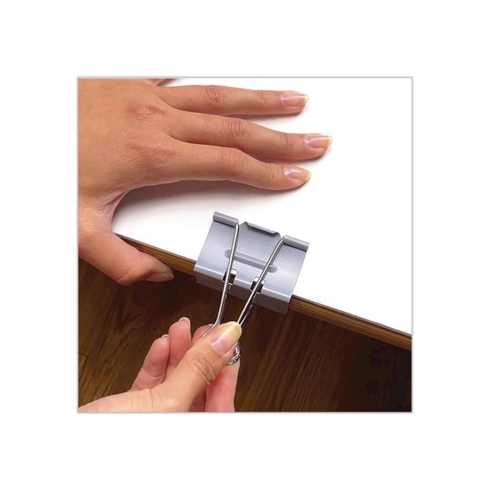 EZ Binder Clips, (25) Small (0.75"), (25) Medium (1.25"), (5) Large (2"), Gray, 55/Pack. Picture 2