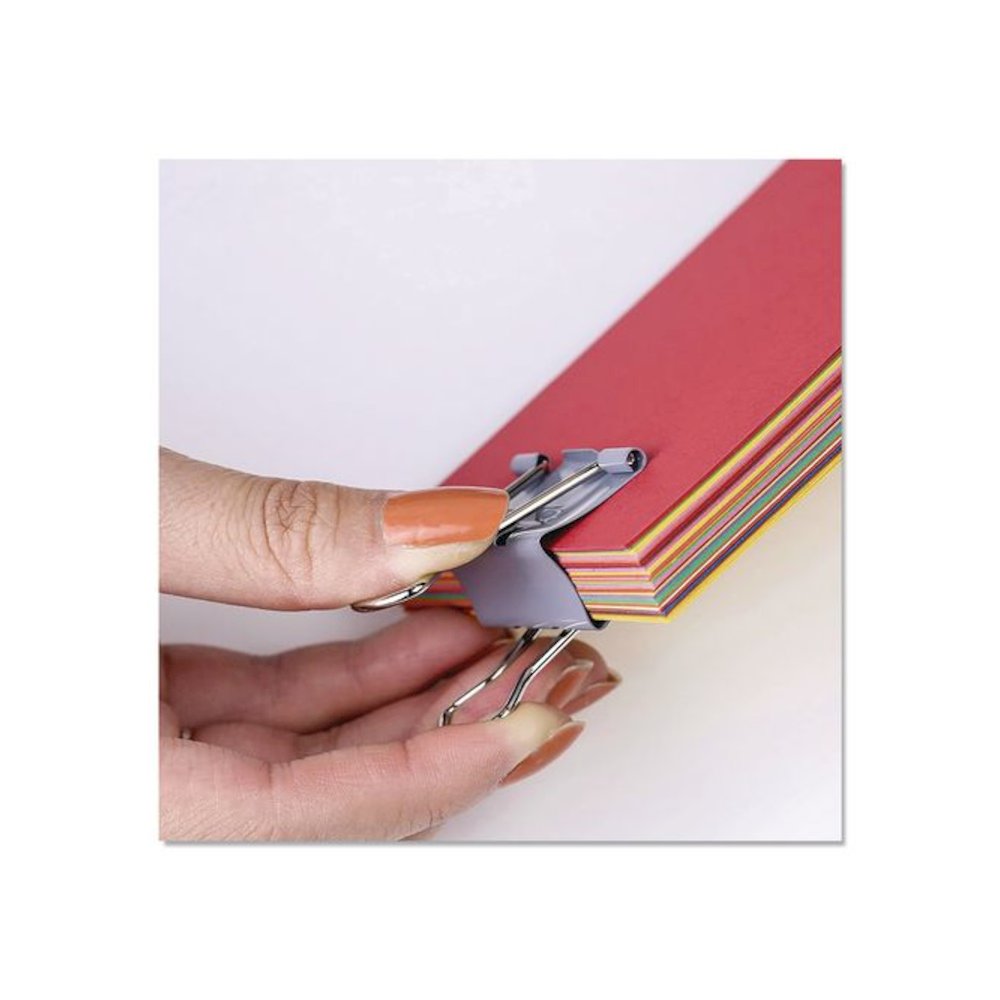 EZ Binder Clips, (25) Small (0.75"), (25) Medium (1.25"), (5) Large (2"), Gray, 55/Pack. Picture 5