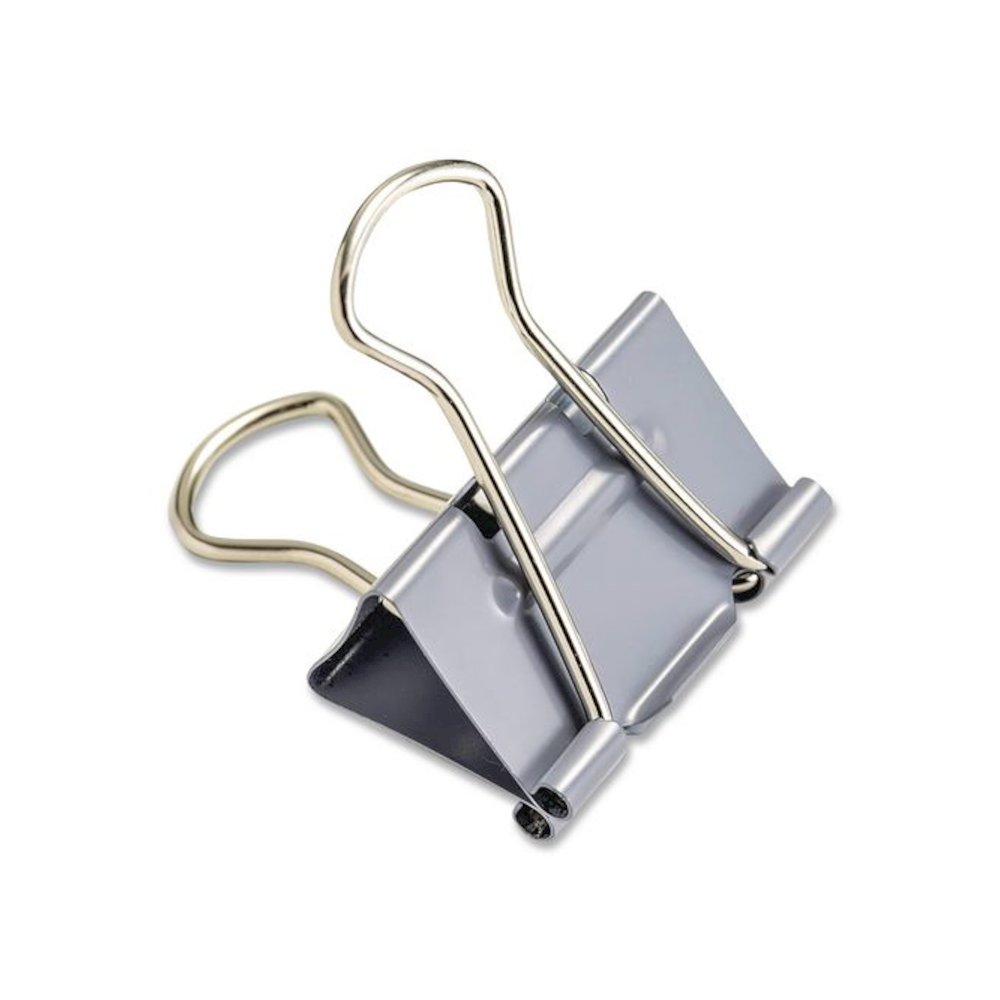 EZ Binder Clips, (25) Small (0.75"), (25) Medium (1.25"), (5) Large (2"), Gray, 55/Pack. Picture 1