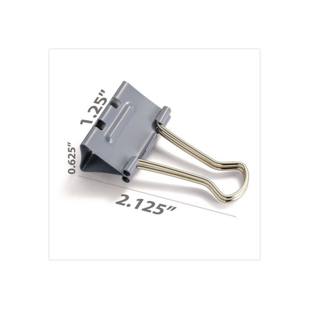 EZ Binder Clips, Medium, Gray, 48/Pack. Picture 2