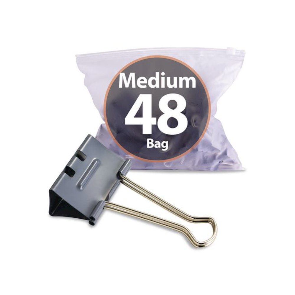 EZ Binder Clips, Medium, Gray, 48/Pack. Picture 3