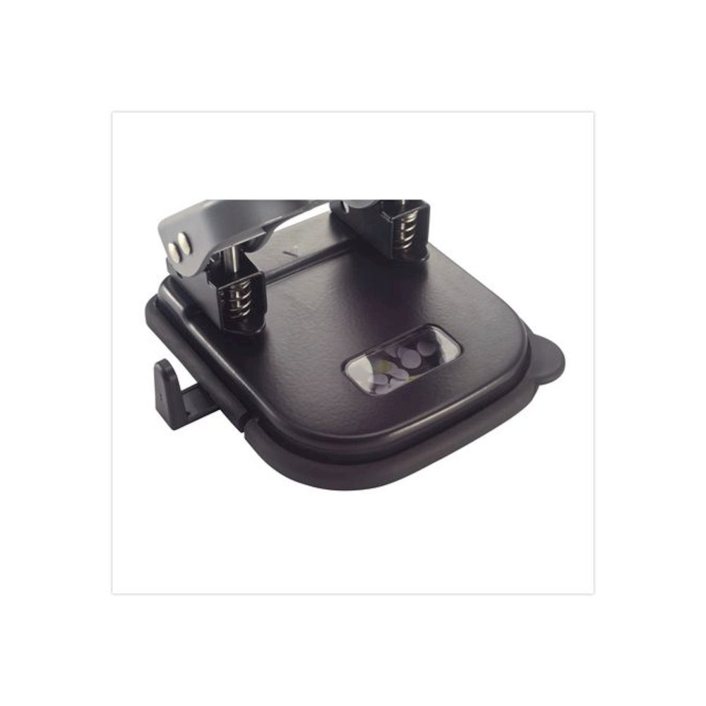 Desktop 2-Hole Eco-Punch, 1/4" Holes, Black/Gray/Green. Picture 3