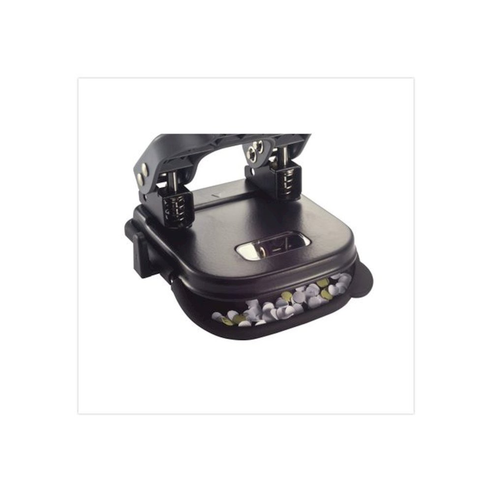 Desktop 2-Hole Eco-Punch, 1/4" Holes, Black/Gray/Green. Picture 4