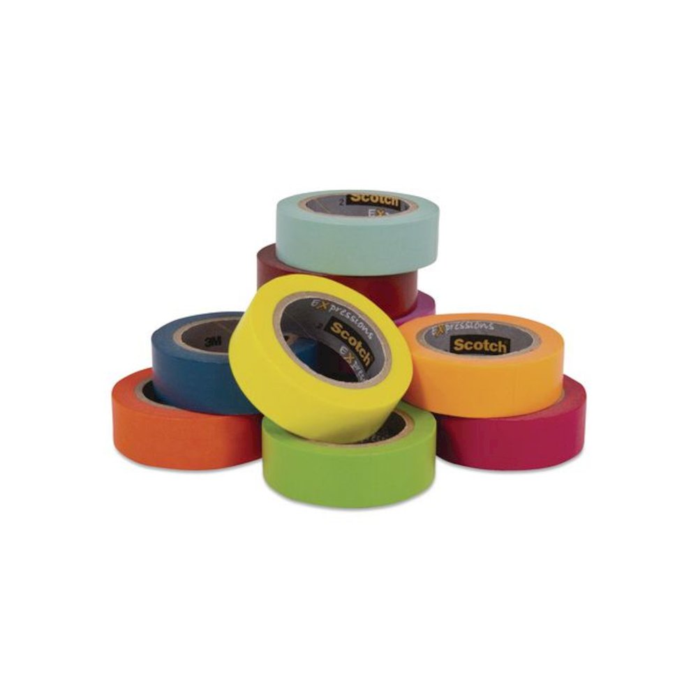 Expressions Washi Tape, 0.59" x 32.75 ft, Assorted Colors, 10 Rolls/Pack. Picture 7