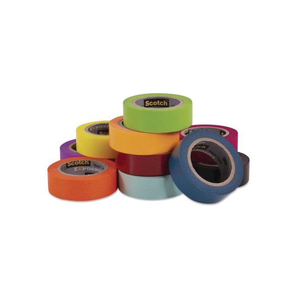 Expressions Washi Tape, 0.59" x 32.75 ft, Assorted Colors, 10 Rolls/Pack. Picture 8