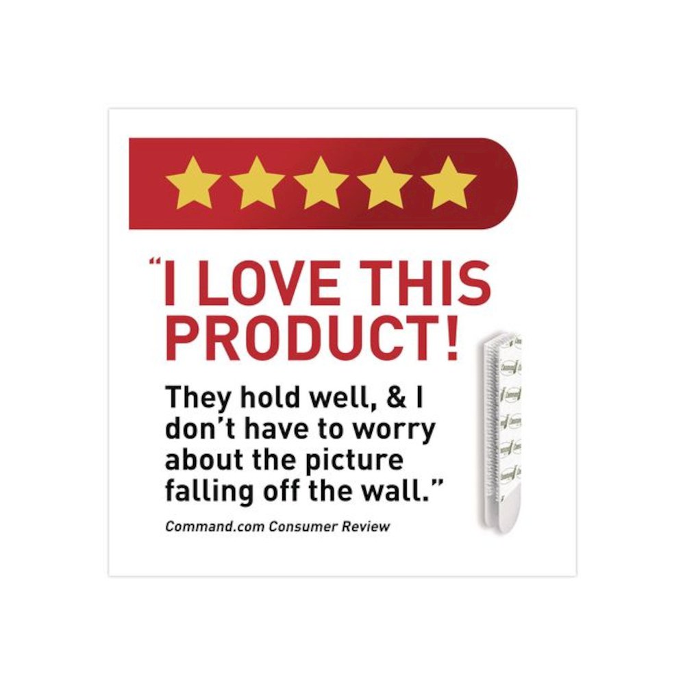 Damage-Free Hanging Picture Hanging Strip Pairs, (16) Large (0.75" x 3.65"), (12) Medium (0.63" x 2.75"), White, 28/Pack. Picture 9