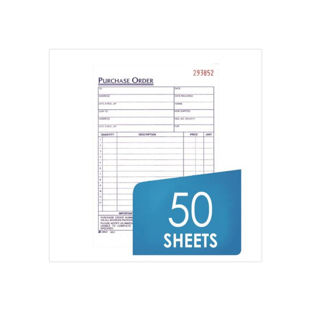Multipart Purchase Order Pad, Three Part Carbonless, 5.56 x 8.44, 50 Forms Total. Picture 2