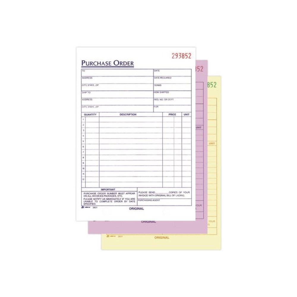 Multipart Purchase Order Pad, Three Part Carbonless, 5.56 x 8.44, 50 Forms Total. Picture 4