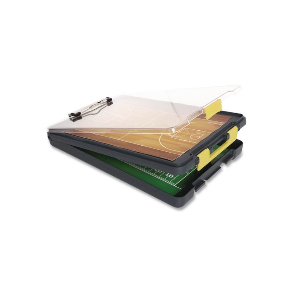 ClearView Clipcase Storage Clipboard, 0.35" Clip Capacity, Holds 8.87 x 12.25 Sheets, Gray/Yellow. Picture 3